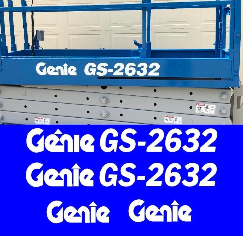 4pcs Decal Kit for Genie GS-2632 Decal Kit Scissor Lift Stickers USA Made GS2632